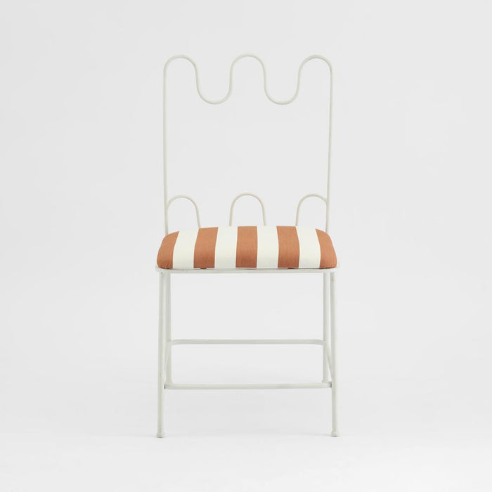 Wira Dining Chair Outdoor Terracotta/White Stripe Cushion