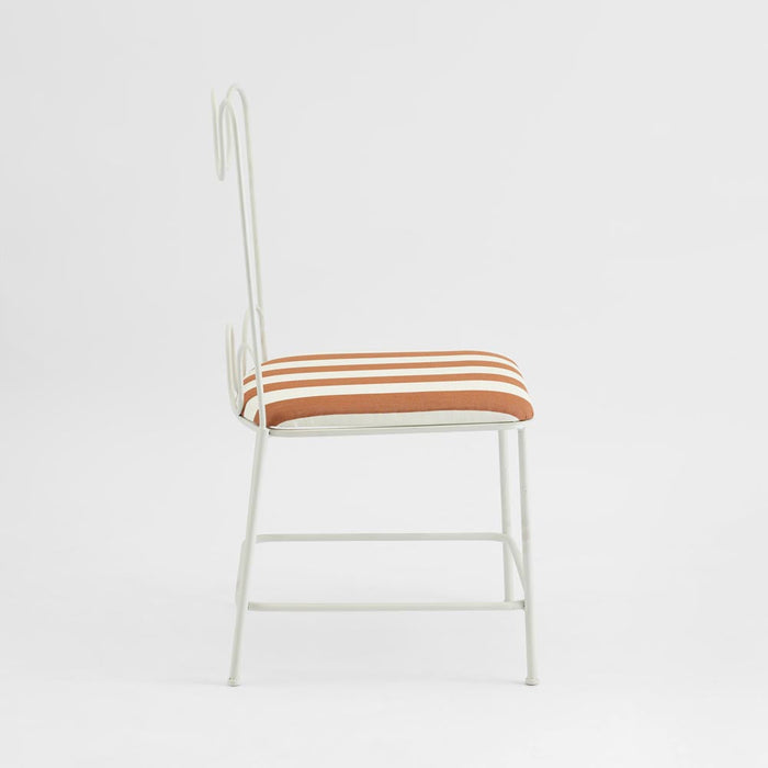 Wira Dining Chair Outdoor Terracotta/White Stripe Cushion