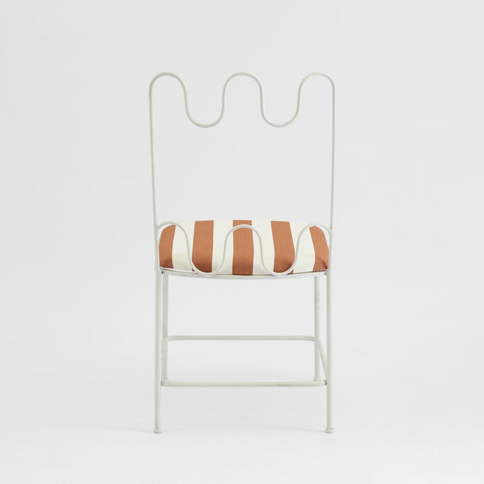 Wira Dining Chair Outdoor Terracotta/White Stripe Cushion