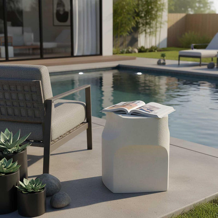 Arcos Outdoor Side Table Ivory