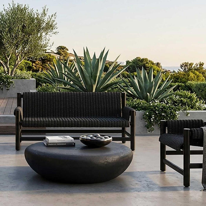 Riven Outdoor Occasional Sofa Black