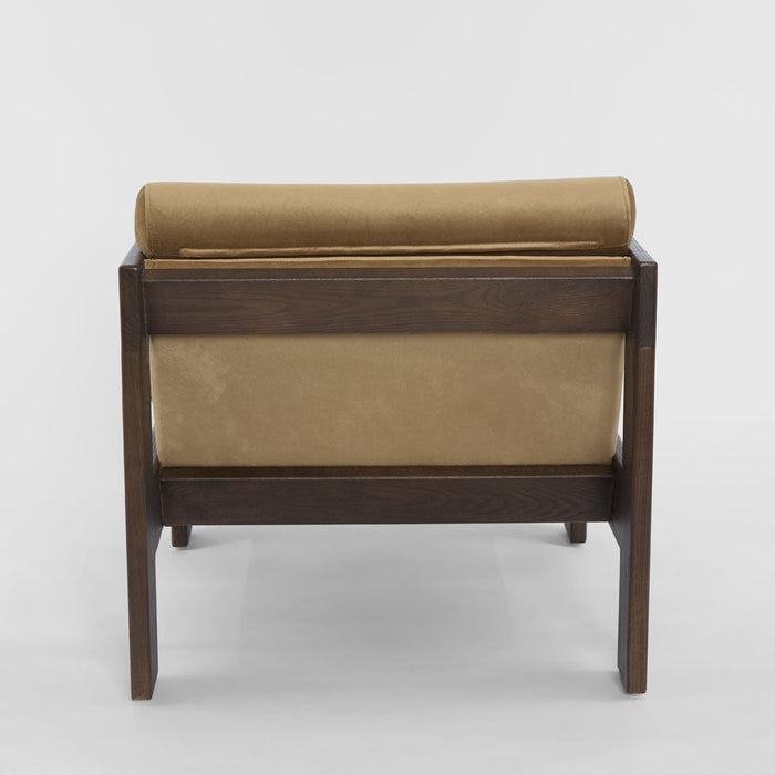 Ava Armchair Taupe & Dark Walnut