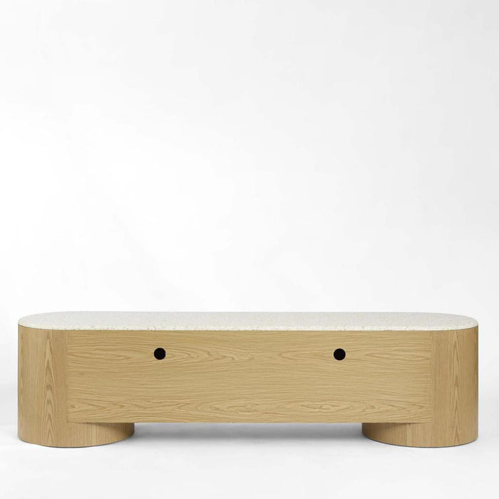 Arlo Entertainment Unit Light Oak & Terrazzo
