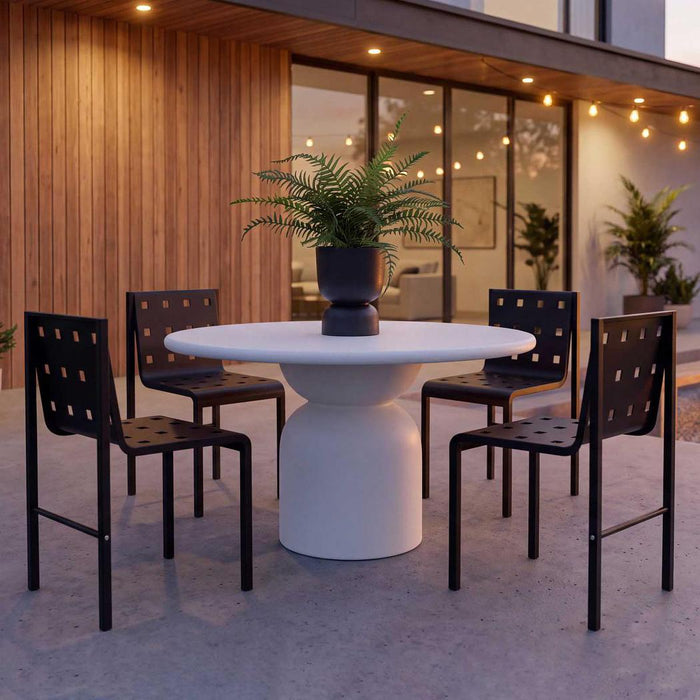 Olive Outdoor Dining Table White 130cm