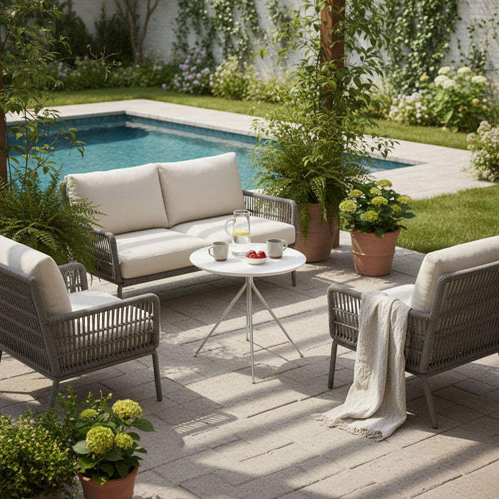 Trigg Outdoor Small Side Table Ivory