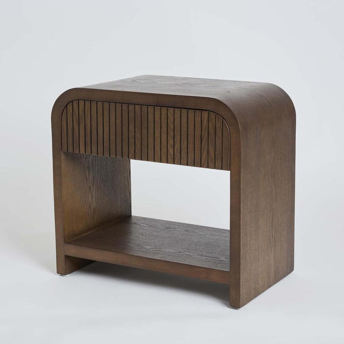 Marcel Bedside 1 Drawer Dark Walnut