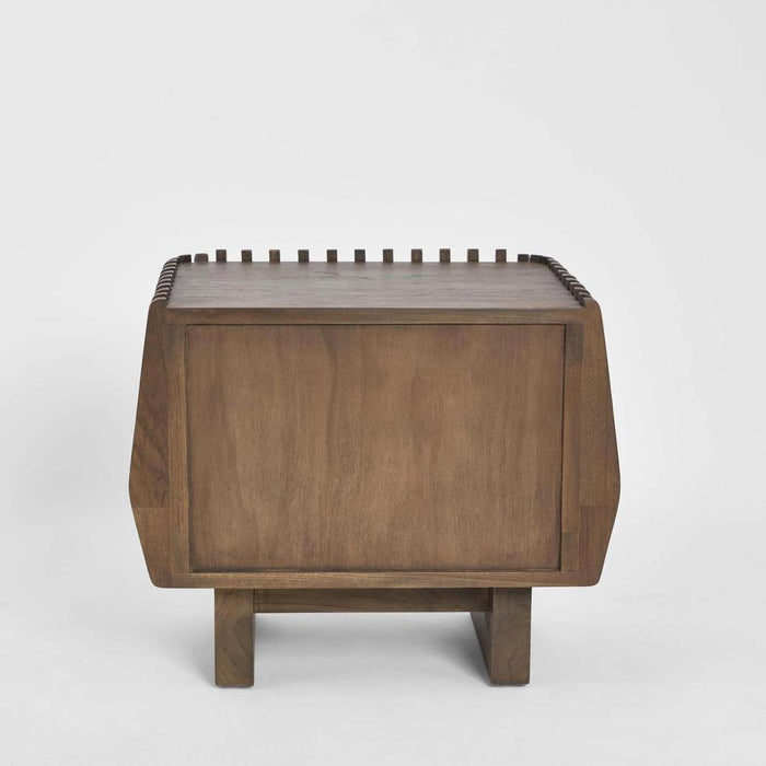 Bow 2 Drawer Bedside Dark Walnut