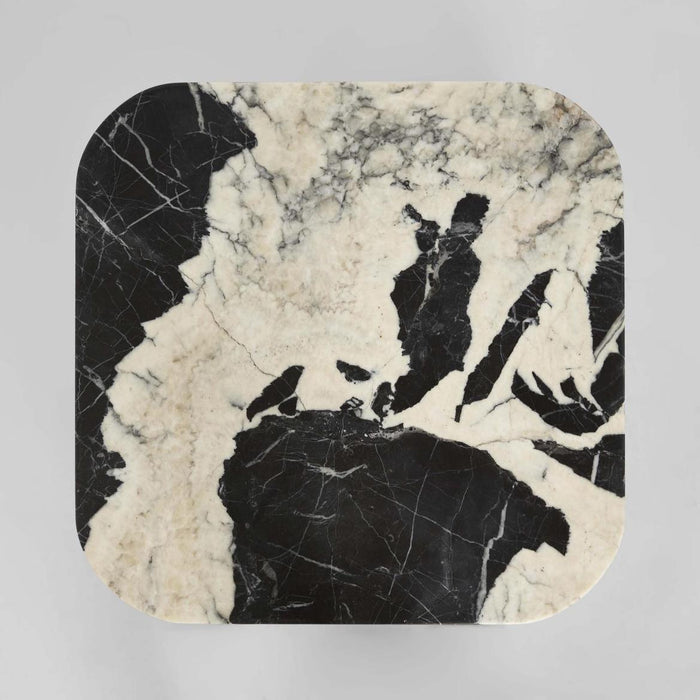 Noir Marble & Black Oak Side Table