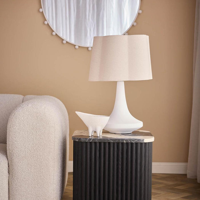 Noir Marble & Black Oak Side Table