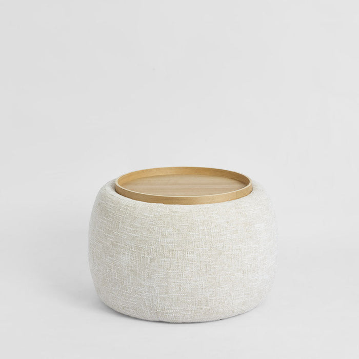 Cove Side Table/Storage Ottoman Oak/Natural