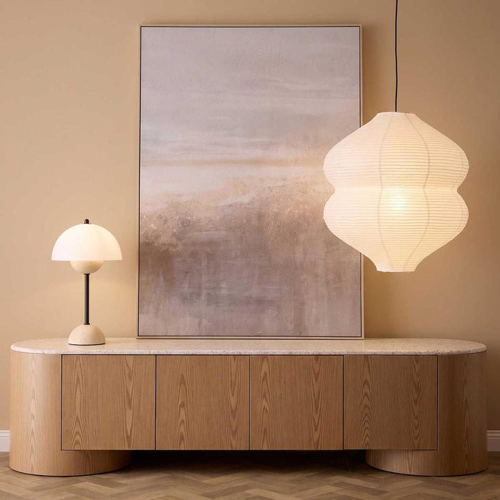 Tondo Travertine Table Lamp