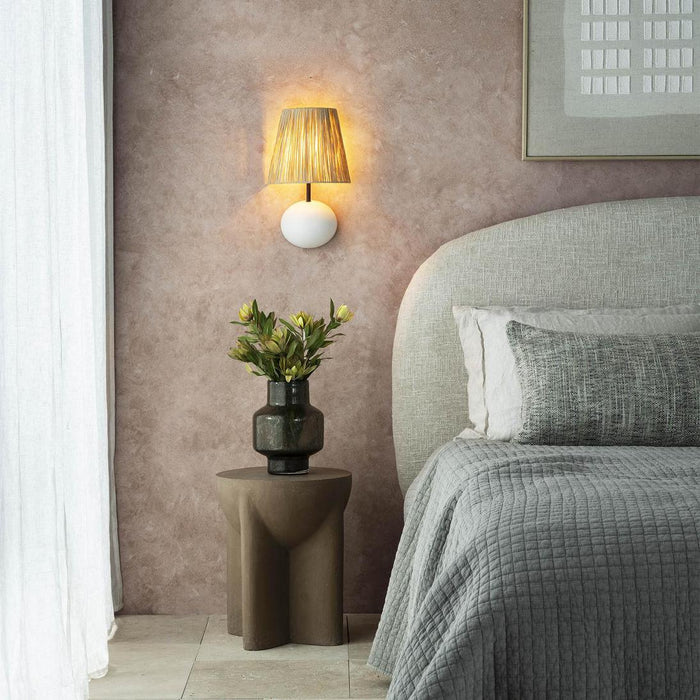 Cove Wall Light Wall Light with Raffia Shade