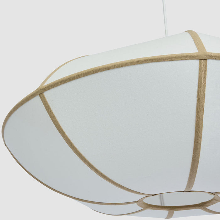 Saucer Pendant Large White/Natural with Electrical cord & fitting