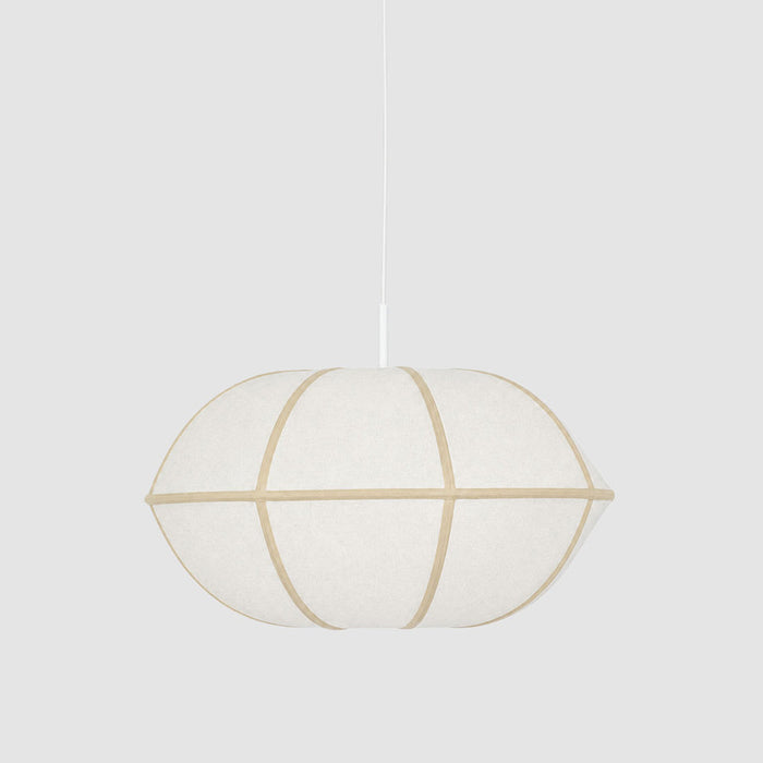 Saucer Pendant Small White/Natural with Electrical cord & fitting