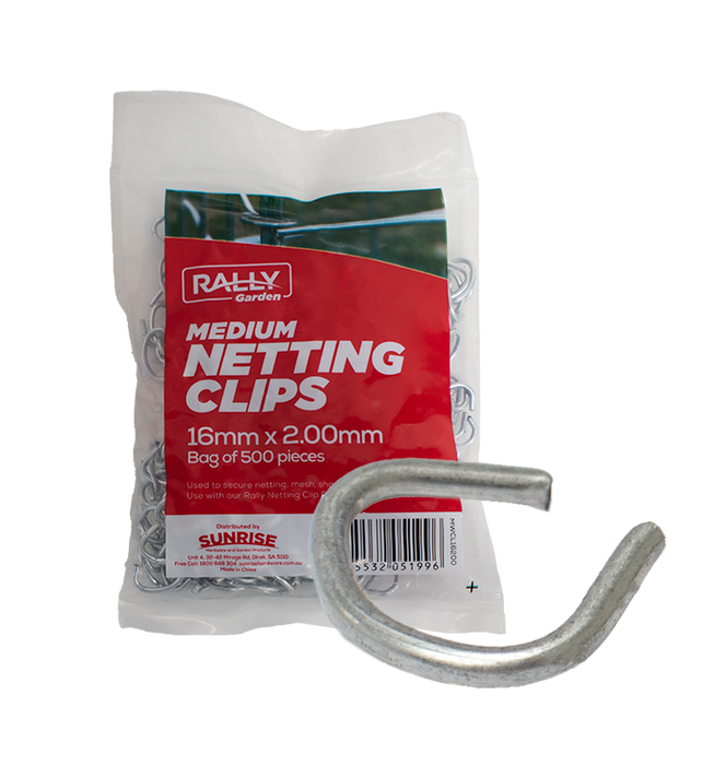 Rally Garden Netting Clips - Available in Bags of 10pcs or Bulk Cartons & Ideal for Mesh Panel Installation and Fixing