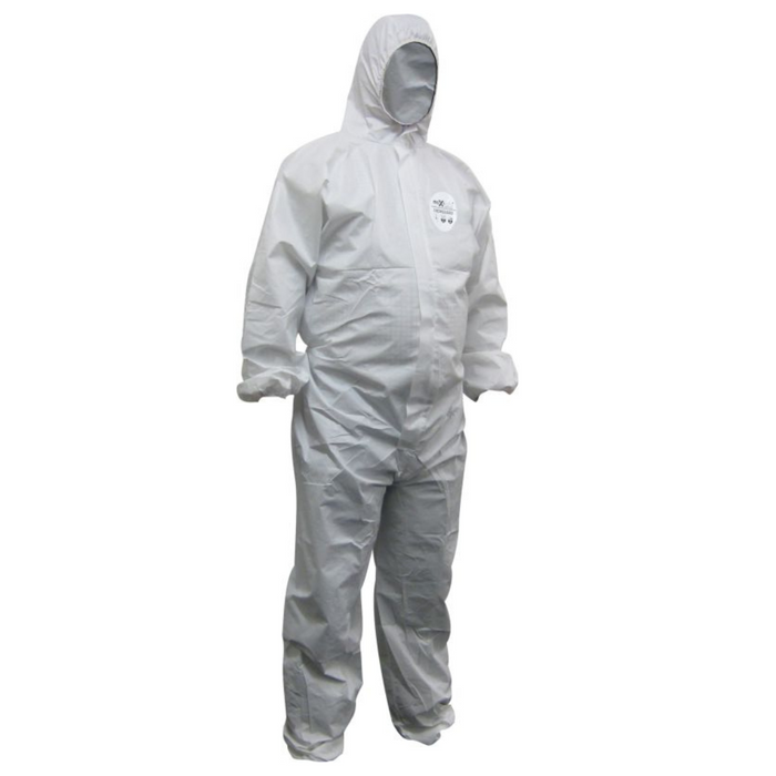 maxisafe (coc621-l) chemguard sms disposable coveralls white large Large