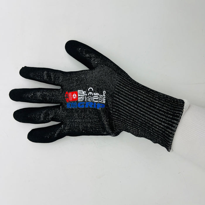 Nexus GRIP G418R Gloves - Sandy Nitrile Foam Coating, Cut Level E, S-2XL