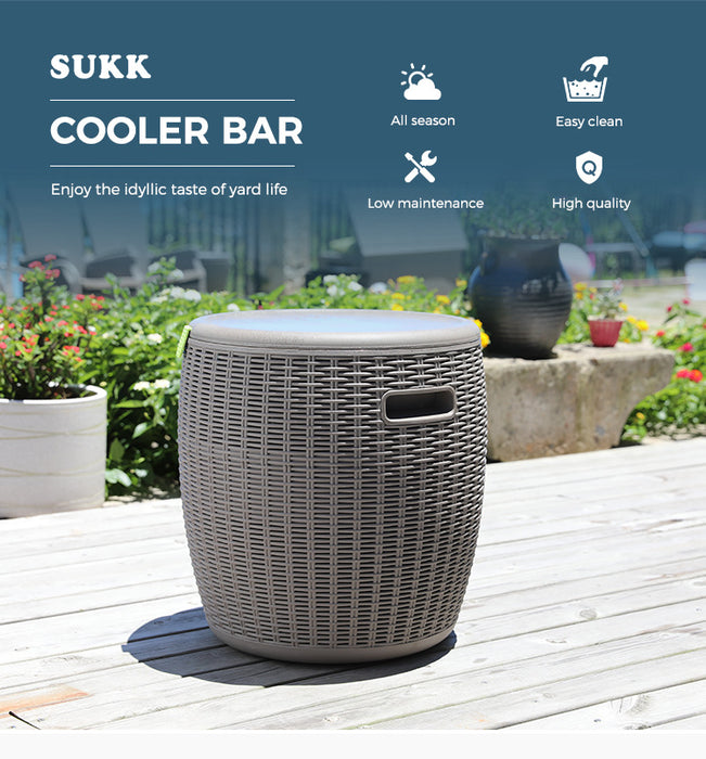 Rattan Style Outdoor Cooler with Lid – The Perfect Addition to Your Patio