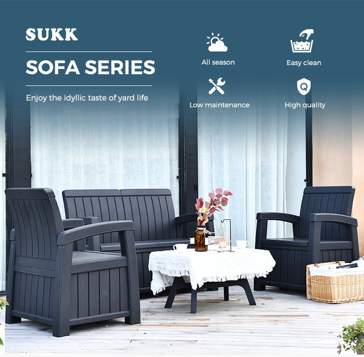 PRE-SALE Harper Outdoor Storage Sofa Set (SKS005A) SUKK