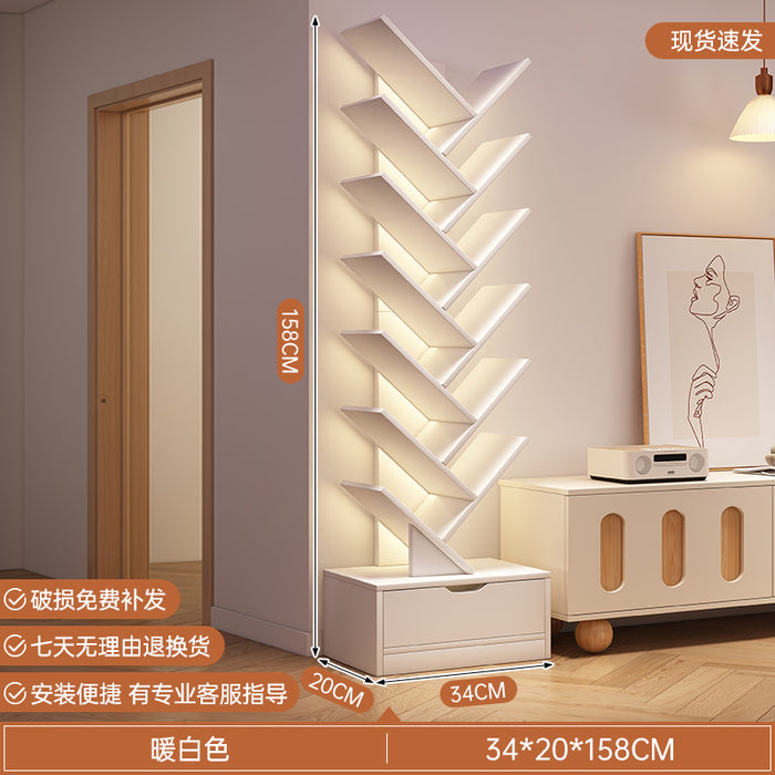 简易书架落地置物架客厅树形小书柜家用靠墙多层窄缝收纳储物柜子