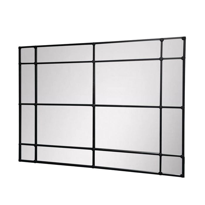 Crawford Rectangular 16 Pane Mirror Iron Frame Black 200 x 160cm