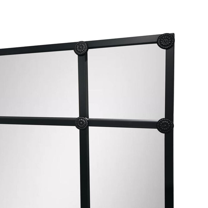 Crawford Rectangular 16 Pane Mirror Iron Frame Black 200 x 160cm