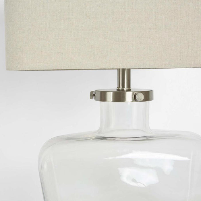 Fillable Bottle Lamp W Linen Shade