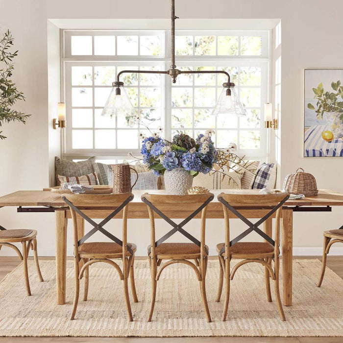 Barossa Extendable Hamptons Dining Table Oakwood 180cm - 280cm