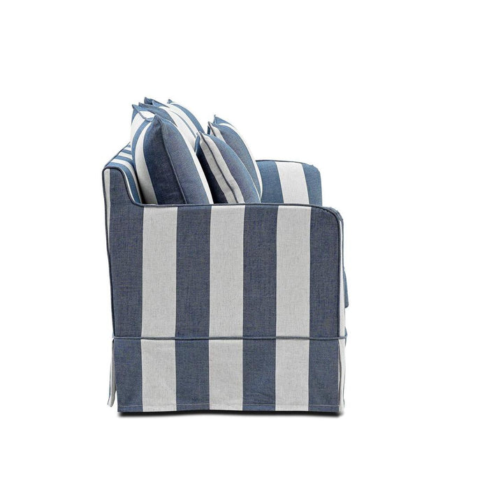 Slip Cover Only - Noosa Hamptons 2 Seat Sofa Denim/Cream Stripe