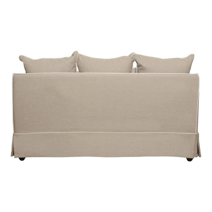 Slip Cover Only - Noosa Hamptons 1.5 Seat Sofa Natural W/White Piping