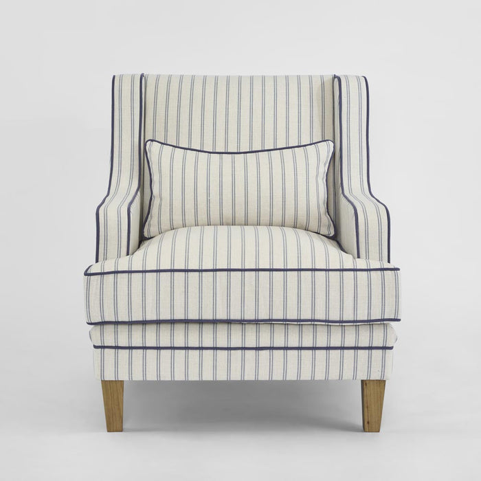 Bondi Hamptons Armchair Blue Pinstripe