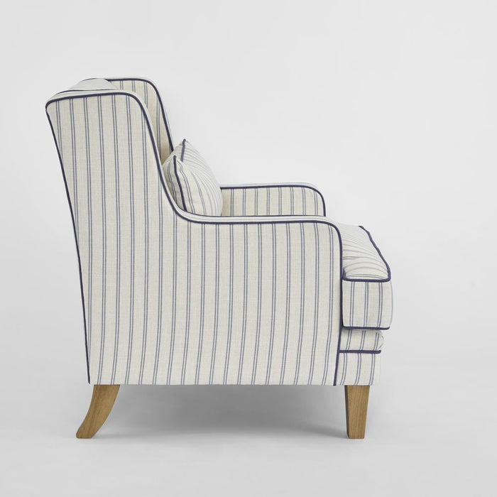 Bondi Hamptons Armchair Blue Pinstripe