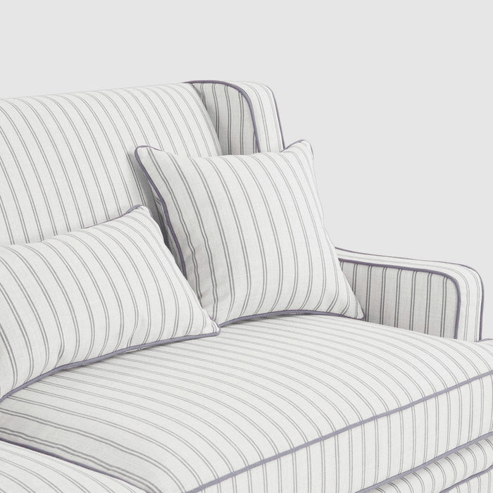 Bondi Hamptons 3 Seat Sofa Blue/White Pin Stripe