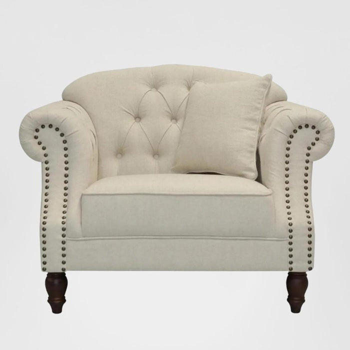 Vaucluse Buttoned Armchair Beige