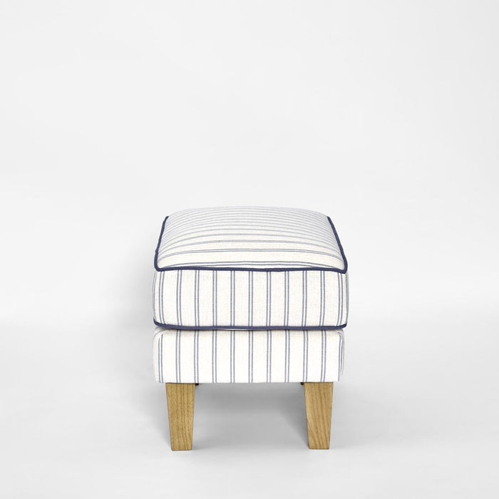 Bondi Hamptons Ottoman Blue/White Pin Stripe*