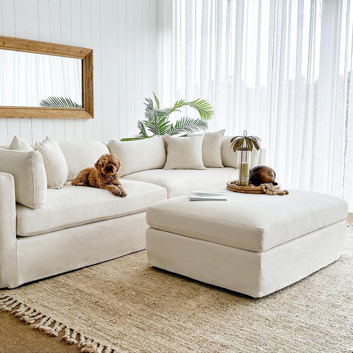 Slip Cover - Marbella Ottoman Ivory