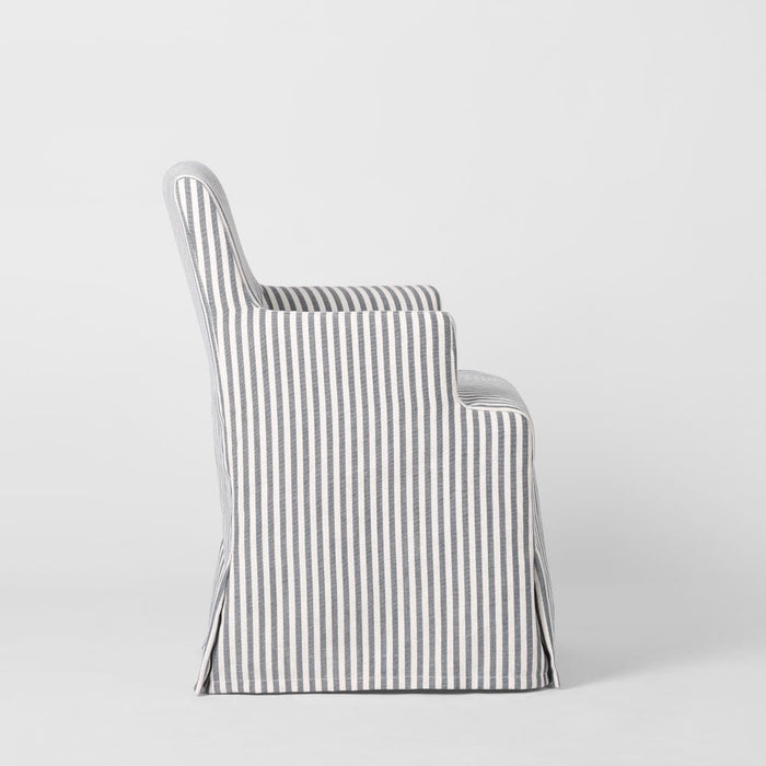 Slip Cover Only - Clifton Dining Chair W/Arms Blue Stripe