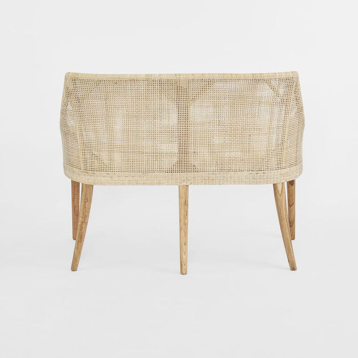 Charlotte Rattan Bench Seat Natural Whitewash