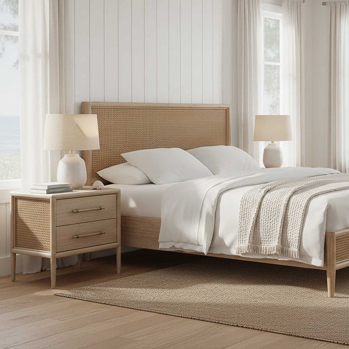Bayview Bedside 2 Drawer?Natural Whitewash