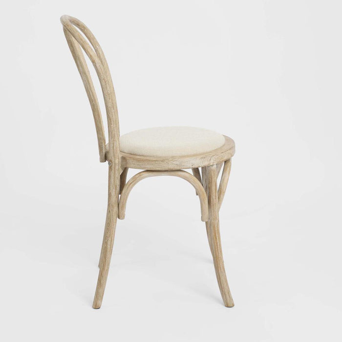 Round Rattan Back Dining Chair Natural
