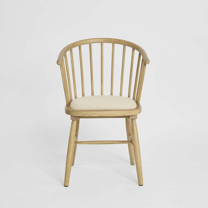 Round Curved Strip Back Dining Chair Natural