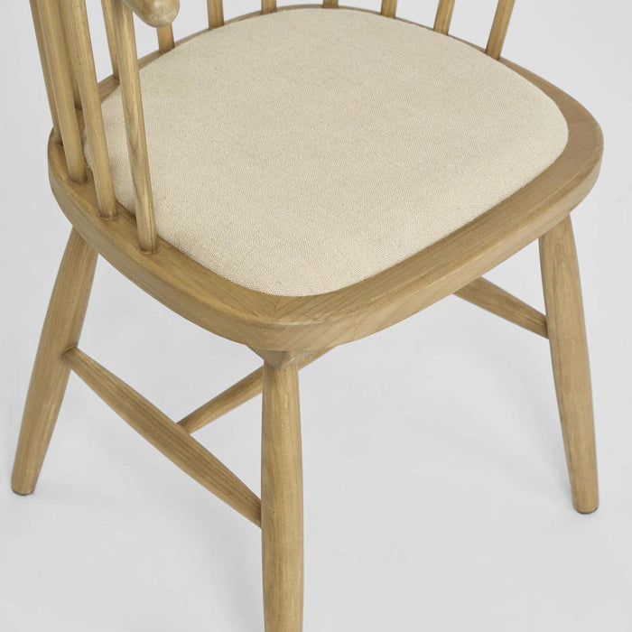 Round Curved Strip Back Dining Chair Natural