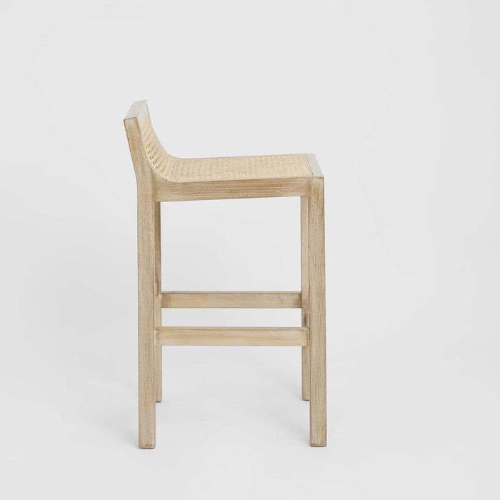 Amalfi Wood & Rattan Counter Stool Natural