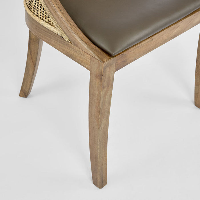 Beau Dining Chair Leather Seat Only Brown