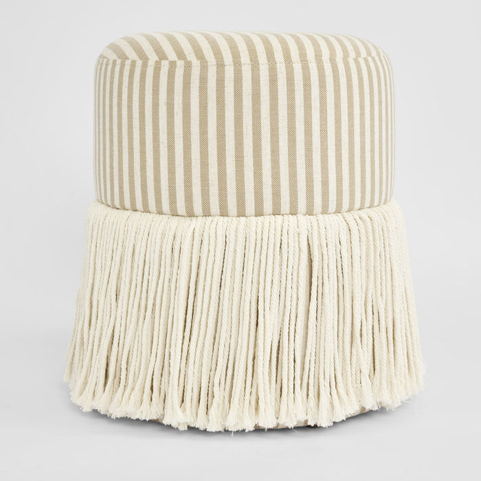 Regatta Fringe Ottoman Beige Stripe