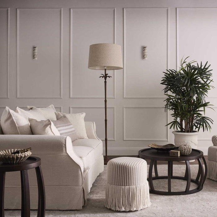 Regatta Fringe Ottoman Beige Stripe