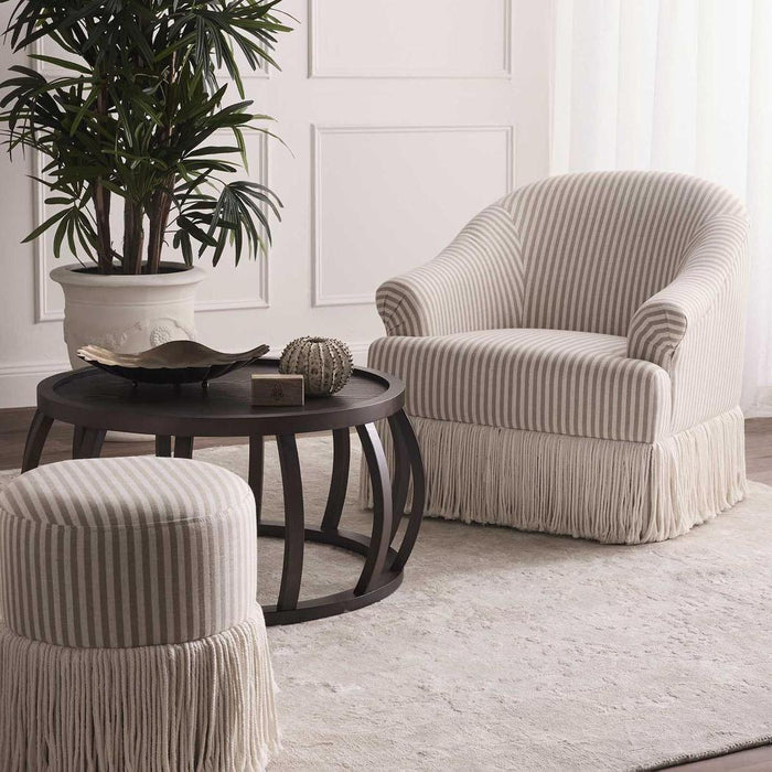 Regatta Fringe Ottoman Beige Stripe