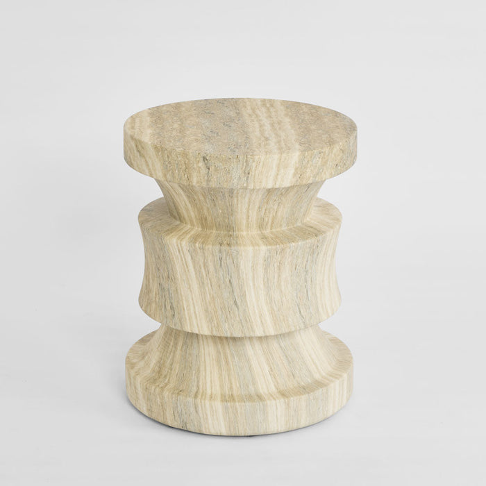 Rook Side Table Grey Travertine Look ¨C Outdoor
