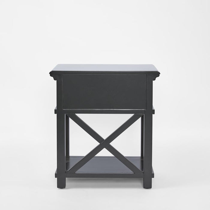 Sorrento Hamptons Bedside Table W/Drawer Black