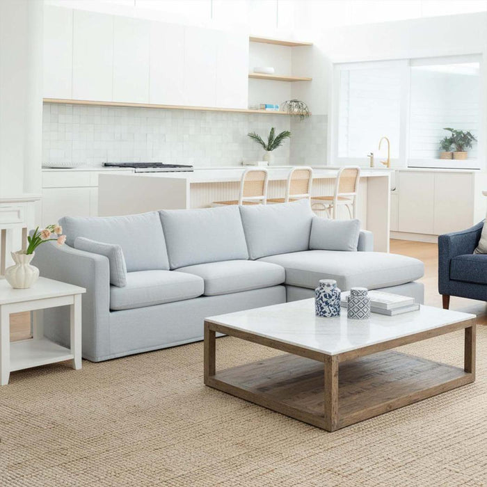 Clovelly 3 Seater Right Chaise Sofa Beach